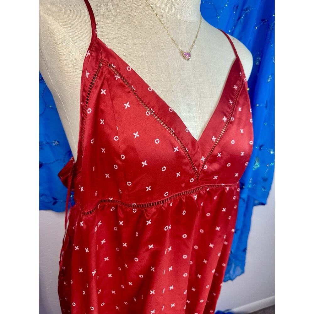 Plus Gilligan & O’Malley Red Satin Lingerie Chemise Nightgown XXL